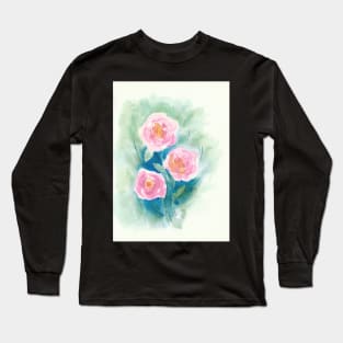 Loose Roses 4 - Pink and Yellow Long Sleeve T-Shirt